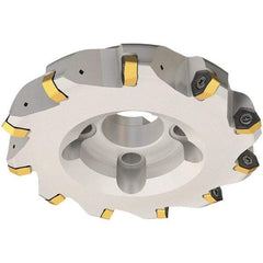 Iscar - 50mm Cut Diam, 22mm Arbor Hole, 2mm Max Depth of Cut, 30° Indexable Chamfer & Angle Face Mill - 6 Inserts, H600 WXCU 05 Insert, Right Hand Cut, 6 Flutes, Through Coolant, Series Helido - Industrial Tool & Supply
