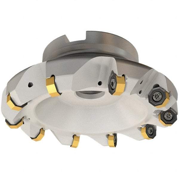 Iscar - 137.7mm Cut Diam, 40mm Arbor Hole, 3.5mm Max Depth of Cut, 45° Indexable Chamfer & Angle Face Mill - 10 Inserts, ON.. 05..\xB6OXMT 0507\xB6RXMT 1607\xB6S845 SN.U 13 Insert, Right Hand Cut, 10 Flutes, Through Coolant, Series Helido - Industrial Tool & Supply