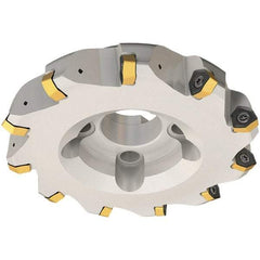 Iscar - 50mm Cut Diam, 22mm Arbor Hole, 3.5mm Max Depth of Cut, 30° Indexable Chamfer & Angle Face Mill - 4 Inserts, H600 WXCU 08 Insert, Right Hand Cut, 4 Flutes, Through Coolant, Series Helido - Industrial Tool & Supply