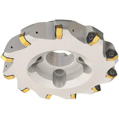 Iscar - 125mm Cut Diam, 40mm Arbor Hole, 3.5mm Max Depth of Cut, 30° Indexable Chamfer & Angle Face Mill - 9 Inserts, H600 WXCU 08 Insert, Right Hand Cut, 9 Flutes, Through Coolant, Series Helido - Industrial Tool & Supply