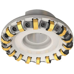 Iscar - 73.4mm Cut Diam, 22mm Arbor Hole, 3.5mm Max Depth of Cut, 45° Indexable Chamfer & Angle Face Mill - 10 Inserts, ON.U 05\xB6S845 SN.U 13 Insert, Right Hand Cut, 10 Flutes, Series Helido - Industrial Tool & Supply