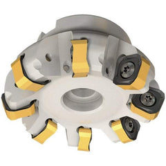 Iscar - 109.7mm Cut Diam, 32mm Arbor Hole, 6mm Max Depth of Cut, 65° Indexable Chamfer & Angle Face Mill - 12 Inserts, OXMT 0507\xB6RXMT 1607\xB6S865 SNMU 1305 Insert, Right Hand Cut, 12 Flutes, Through Coolant, Series Helido - Industrial Tool & Supply