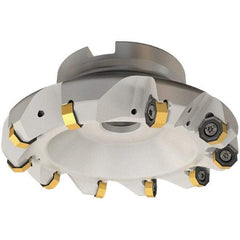 Iscar - 90.4mm Cut Diam, 27mm Arbor Hole, 3.5mm Max Depth of Cut, 45° Indexable Chamfer & Angle Face Mill - 10 Inserts, ON.. 05..\xB6OXMT 0507\xB6RXMT 1607\xB6S845 SN.U 13 Insert, Right Hand Cut, 10 Flutes, Series Helido - Industrial Tool & Supply