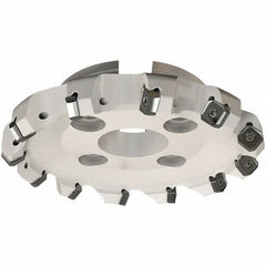 Iscar - 64.8mm Cut Diam, 22mm Arbor Hole, 7.15mm Max Depth of Cut, 45° Indexable Chamfer & Angle Face Mill - 4 Inserts, S845 SX.U 16.. Insert, Right Hand Cut, 4 Flutes, Through Coolant, Series Helido - Industrial Tool & Supply