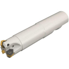 Iscar - 30° Lead Angle, 16mm Max Cut Diam, 9mm Min Cut Diam, 1.5mm Max Depth of Cut, Indexable Chamfer and Angle End Mill - 2 Inserts, H600 WXCU 04 Insert Style, 99mm Overall Length, Through Coolant, Straight Shank - Industrial Tool & Supply