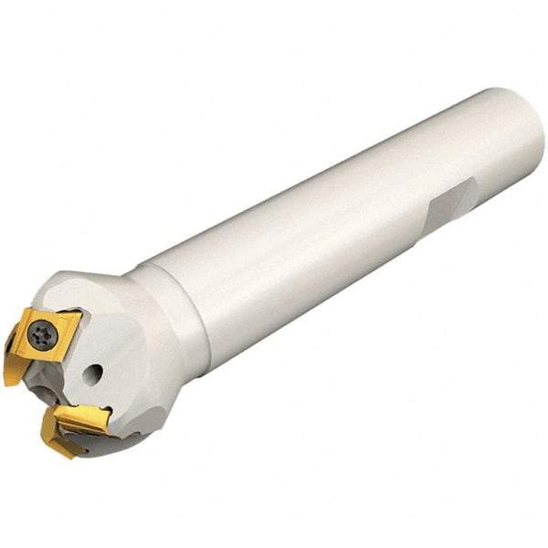 Iscar - 30° Lead Angle, 21.5mm Max Cut Diam, 12mm Min Cut Diam, 2.5mm Max Depth of Cut, Indexable Chamfer and Angle End Mill - 4 Inserts, T290 LNMT/LNHT 0502 Insert Style, 90mm Overall Length, Through Coolant, Straight Shank - Industrial Tool & Supply