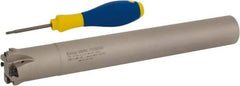 Iscar - 1-1/2" Cut Diam, 0.118" Max Depth of Cut, 1-1/4" Shank Diam, Indexable Plunge End Mill - Straight Shank, HTP LNHT 1006 Insert Style, HTP-LN10 Toolholder Style, Through Coolant, Series TangPlunge - Industrial Tool & Supply