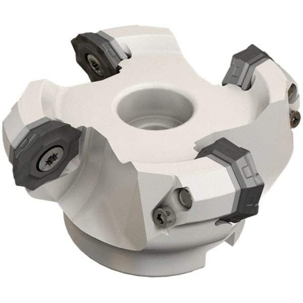 Iscar - 137.5mm Cut Diam, 38.1mm Arbor Hole, 4.6mm Max Depth of Cut, 42° Indexable Chamfer & Angle Face Mill - 8 Inserts, OF..\xB6RFM. 1905 Insert, Right Hand Cut, 8 Flutes, Series Heliocto - Industrial Tool & Supply