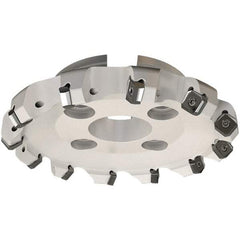 Iscar - 114.8mm Cut Diam, 31.75mm Arbor Hole, 7.15mm Max Depth of Cut, 45° Indexable Chamfer & Angle Face Mill - 7 Inserts, S845 SX.U 16.. Insert, Right Hand Cut, 7 Flutes, Through Coolant, Series Helido - Industrial Tool & Supply