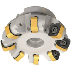 Iscar - 109.7mm Cut Diam, 32mm Arbor Hole, 6mm Max Depth of Cut, 65° Indexable Chamfer & Angle Face Mill - 8 Inserts, OXMT 0507\xB6RXMT 1607\xB6S865 SNMU 1305 Insert, Right Hand Cut, 8 Flutes, Through Coolant, Series Helido - Industrial Tool & Supply