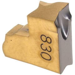 Iscar - TAG JS IC830 Grade, 0.118" Cutting Width, Carbide Cutoff Insert - 15° Right Hand Lead Angle, 0.0008" Cnr Rad, TiAlN Coated, Single End - Industrial Tool & Supply