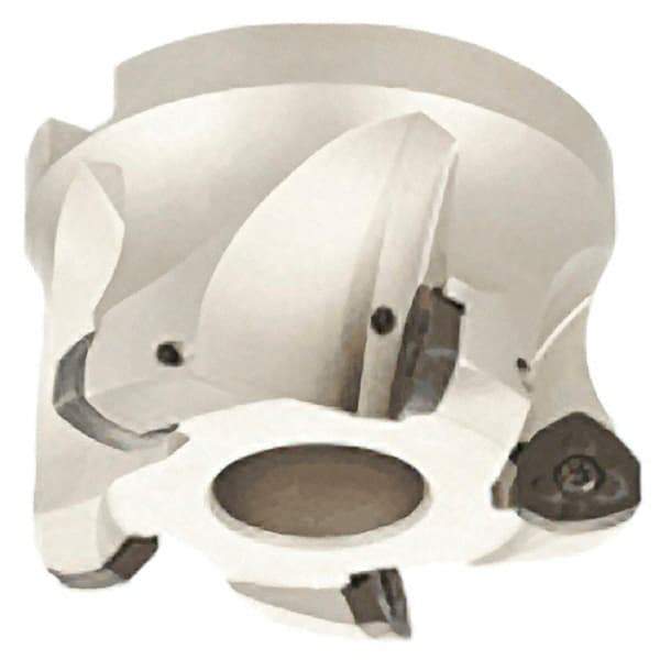Iscar - 5 Inserts, 2.48" Cutter Diam, 0.079" Max Depth of Cut, Indexable High-Feed Face Mill - 1.063" Arbor Hole Diam, 0.488" Keyway Width, 1.969" High, FF FW Toolholder, FF WO.. Inserts, Series FeedMill - Industrial Tool & Supply
