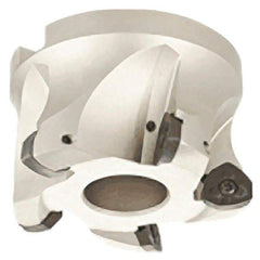 Iscar - 4 Inserts, 2.047" Cutter Diam, 0.079" Max Depth of Cut, Indexable High-Feed Face Mill - 0.866" Arbor Hole Diam, 0.409" Keyway Width, 1.575" High, FF FW Toolholder, FF WO.. Inserts, Series FeedMill - Industrial Tool & Supply