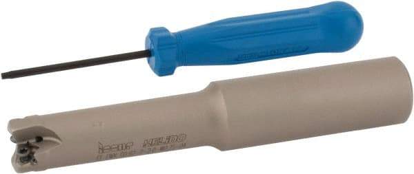 Iscar - 5/8" Cut Diam, 0.06" Max Depth, 3/4" Shank Diam, Weldon Shank Indexable High-Feed End Mill - Screw Holding Method, H600 WXCU 04 Insert, FF EWX-04 Toolholder, Through Coolant - Industrial Tool & Supply