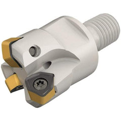 Iscar - 25mm Cut Diam, 0.031" Max Depth, M12 Modular Connection Indexable High-Feed End Mill - Screw Holding Method, H600 WXCU 04 Insert, FF EWX-M-04 Toolholder, Through Coolant - Industrial Tool & Supply