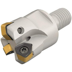 Iscar - 40mm Cut Diam, 0.039" Max Depth, M16 Modular Connection Indexable High-Feed End Mill - Screw Holding Method, H600 WXCU 05 Insert, FF EWX-M-05 Toolholder, Through Coolant - Industrial Tool & Supply