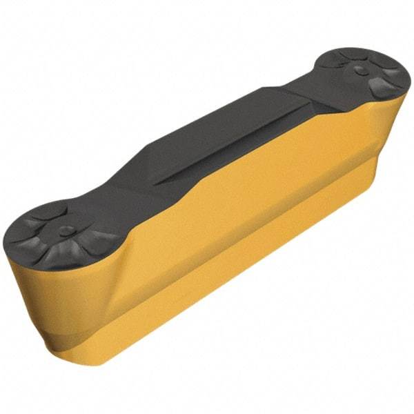 Iscar - 4020GRIP Y Grade IC830, 4mm Cutting Width Carbide Grooving Insert - 2mm Max Depth of Cut, Neutral, 2mm Corner Radius, TiAlN Finish - Industrial Tool & Supply