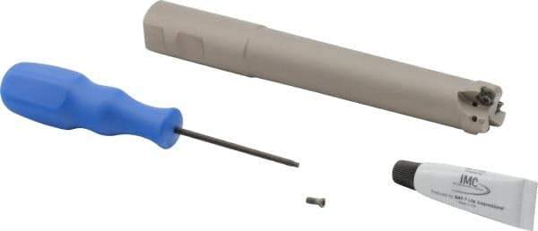 Iscar - 1" Cut Diam, 0.043" Max Depth, 1" Shank Diam, Weldon Shank Indexable High-Feed End Mill - Screw Holding Method, H600 WXCU 05 Insert, FF EWX-05 Toolholder, Through Coolant - Industrial Tool & Supply