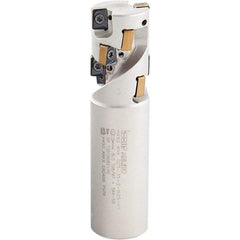 Iscar - 1-1/4" Cut Diam, 1.68" Max Depth of Cut, 1-1/4" Shank Diam, 4.52" OAL, Indexable Square Shoulder Helical End Mill - H490 ANKX 09.. Inserts, Weldon Shank, 90° Lead Angle, Through Coolant, Series Helido - Industrial Tool & Supply