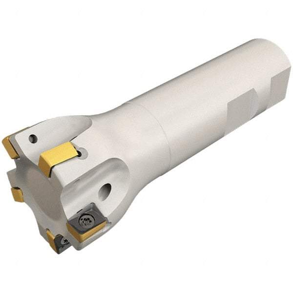 Iscar - 5/8" Cut Diam, 0.315" Max Depth of Cut, 5/8" Shank Diam, 6" OAL, Indexable Square Shoulder Helical End Mill - H490 ANKX 09.. Inserts, Cylindrical Shank, 90° Lead Angle, Through Coolant, Series Helido - Industrial Tool & Supply