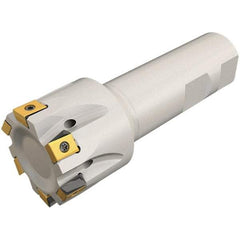 Iscar - 5/8" Cut Diam, 0.315" Max Depth of Cut, 5/8" Shank Diam, 3-1/4" OAL, Indexable Square Shoulder Helical End Mill - T490 LN.T 0804 Inserts, Weldon Shank, 90° Lead Angle, Through Coolant, Series Helitang - Industrial Tool & Supply