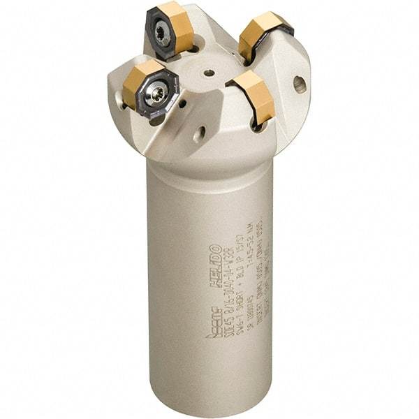 Iscar - 40mm Cut Diam, 12.5mm Max Depth of Cut, 32mm Shank Diam, 130mm OAL, Indexable Square Shoulder Helical End Mill - T490 LN.T 13.. Inserts, Cylindrical Shank, 90° Lead Angle, Through Coolant, Series Helitang - Industrial Tool & Supply