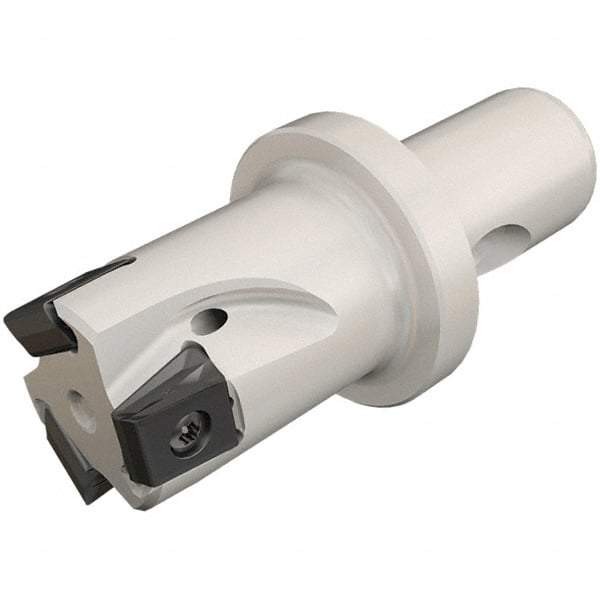 Iscar - 32mm Cut Diam, 12.5mm Max Depth of Cut, 53mm OAL, Indexable Square Shoulder Helical End Mill - T490 LN.T 13.. Inserts, CF4 Modular Connection, 90° Lead Angle, Through Coolant, Series Helitang - Industrial Tool & Supply