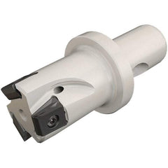 Iscar - 32mm Cut Diam, 12.5mm Max Depth of Cut, 53mm OAL, Indexable Square Shoulder Helical End Mill - T490 LN.T 13.. Inserts, CF4 Modular Connection, 90° Lead Angle, Through Coolant, Series Helitang - Industrial Tool & Supply