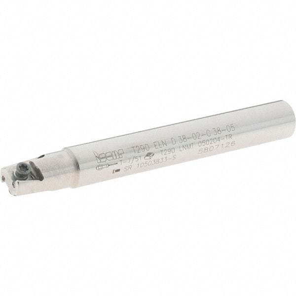 Iscar - 3/8" Cut Diam, 0.197" Max Depth of Cut, 3/8" Shank Diam, 3" OAL, Indexable Square Shoulder End Mill - T290 LN.T 0502 Inserts, Cylindrical Shank, 90° Lead Angle, Through Coolant, Series SumoMill - Industrial Tool & Supply