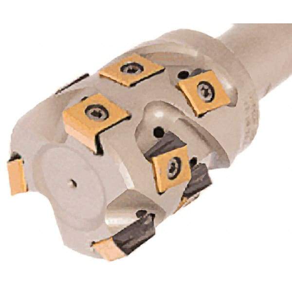 Iscar - 50mm Cut Diam, 59mm Max Depth of Cut, 73mm OAL, Indexable Square Shoulder End Mill - T490 LN.T 1306 Inserts, CF4 Modular Connection, 90° Lead Angle, Through Coolant, Series Helitang - Industrial Tool & Supply