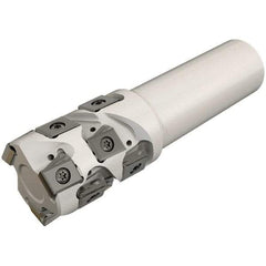 Iscar - 50mm Cut Diam, 59mm Max Depth of Cut, 42mm Shank Diam, 145mm OAL, Indexable Square Shoulder End Mill - T490 LN.T 13.. Inserts, Weldon Shank, 90° Lead Angle, Through Coolant, Series Helitang - Industrial Tool & Supply