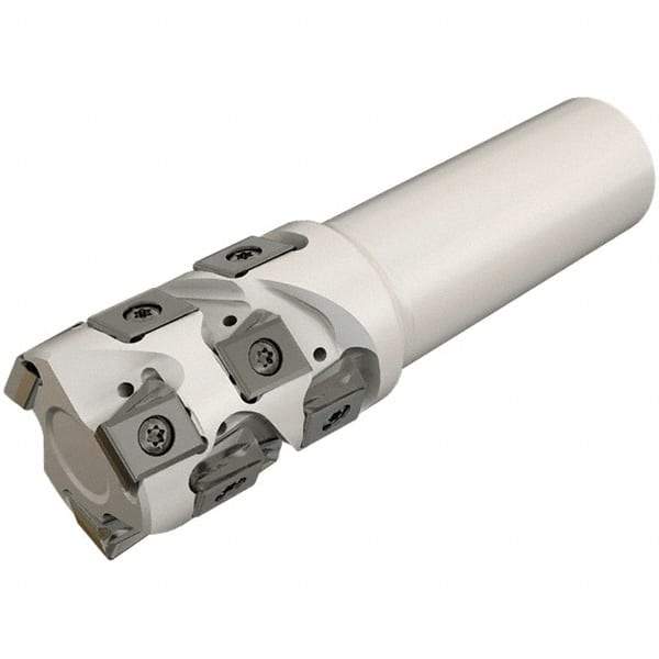 Iscar - 50mm Cut Diam, 59mm Max Depth of Cut, 40mm Shank Diam, 135mm OAL, Indexable Square Shoulder End Mill - T490 LN.T 1306 Inserts, Weldon Shank, 90° Lead Angle, Through Coolant, Series Helitang - Industrial Tool & Supply