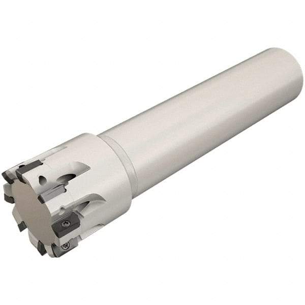 Iscar - 20mm Cut Diam, 7.7mm Max Depth of Cut, 19mm Shank Diam, 160mm OAL, Indexable Square Shoulder End Mill - HP ANKT 0702.. Inserts, Cylindrical Shank, 90° Lead Angle, Through Coolant, Series Heliplus - Industrial Tool & Supply