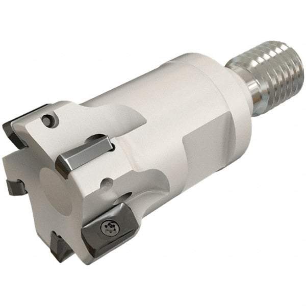 Iscar - 25mm Cut Diam, 7.7mm Max Depth of Cut, 35mm OAL, Indexable Square Shoulder End Mill - HP ANKT 0702.. Inserts, M12 Modular Connection, 90° Lead Angle, Through Coolant, Series FlexFit, Heliplus - Industrial Tool & Supply