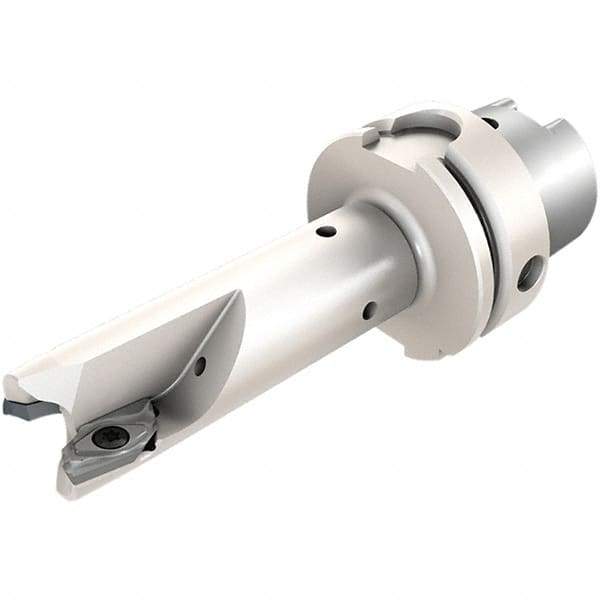 Iscar - 25mm Cut Diam, 15mm Max Depth of Cut, Indexable Square Shoulder End Mill - HM90 AXCR 1505.. Inserts, HSK63A Taper Shank, 90° Lead Angle, Through Coolant, Series Helialu - Industrial Tool & Supply