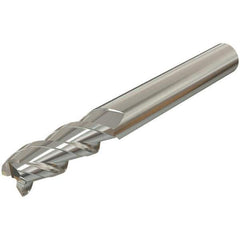 Iscar - 3mm, 8mm LOC, 6mm Shank Diam, 50mm OAL, 3 Flute, Solid Carbide Square End Mill - Single End, TiAlN Finish, Spiral Flute, 45° Helix, Centercutting, Right Hand Cut, Right Hand Flute - Industrial Tool & Supply