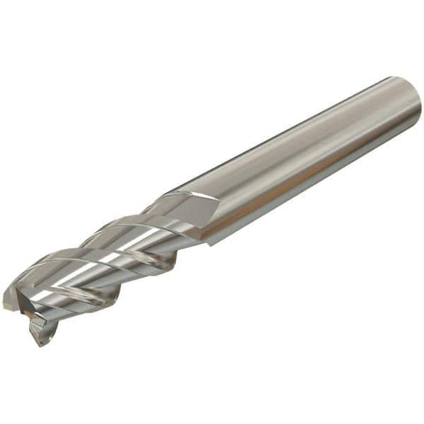 Iscar - 16mm, 25mm LOC, 16mm Shank Diam, 75mm OAL, 3 Flute, Solid Carbide Square End Mill - Single End, TiAlN Finish, Spiral Flute, 45° Helix, Centercutting, Right Hand Cut, Right Hand Flute - Industrial Tool & Supply