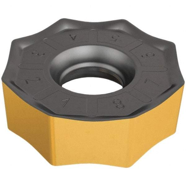 Iscar - ONMU100816 RM Grade IC5400 Carbide Milling Insert - TiCN/Al2O3/TiN Finish, 0.366" Thick, 1.0354" Inscribed Circle, 1.6mm Corner Radius - Industrial Tool & Supply