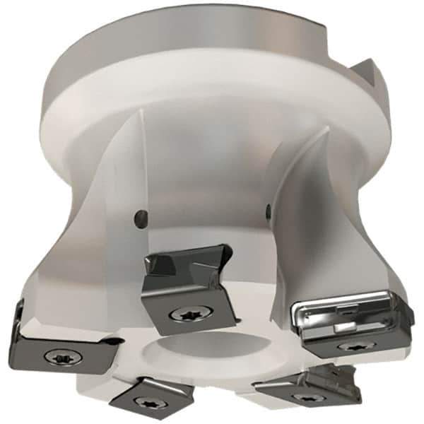 Iscar - 4 Inserts, 52mm Cut Diam, 22mm Arbor Diam, 3mm Max Depth of Cut, Indexable Square-Shoulder Face Mill - 0/90° Lead Angle, 50mm High, HTP LNHT 1006 Insert Compatibility, Through Coolant, Series TangPlunge - Industrial Tool & Supply