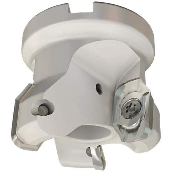 Iscar - 3 Inserts, 2" Cut Diam, 3/4" Arbor Diam, 0.61" Max Depth of Cut, Indexable Square-Shoulder Face Mill - 0/90° Lead Angle, 1-3/4" High, HM90 APCR 1605 Insert Compatibility, Through Coolant, Series Helialu - Industrial Tool & Supply