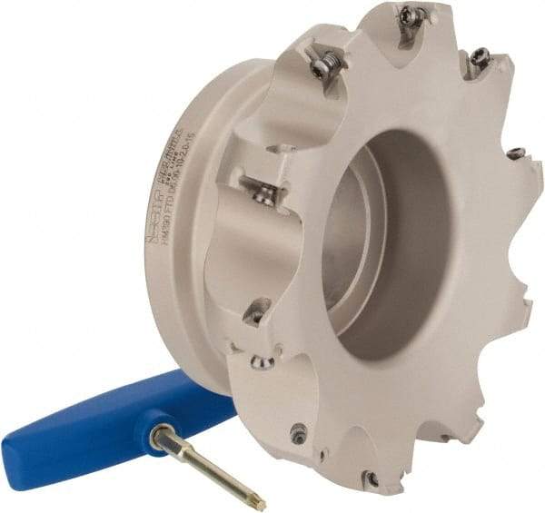 Iscar - 10 Inserts, 6" Cut Diam, 2" Arbor Diam, 0.512" Max Depth of Cut, Indexable Square-Shoulder Face Mill - 0/90° Lead Angle, 2-1/2" High, HM390 TDKT 1505 Insert Compatibility, Through Coolant, Series HeliIQMill - Industrial Tool & Supply