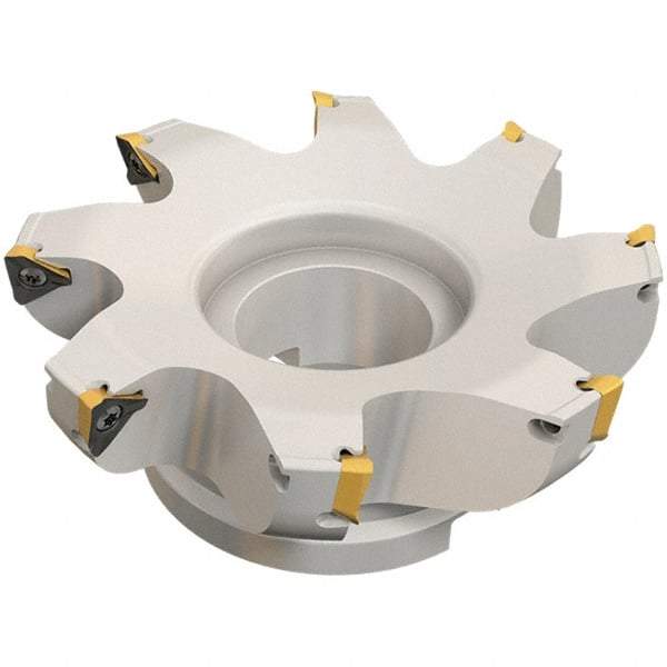 Iscar - 9 Inserts, 200mm Cut Diam, 60mm Arbor Diam, 13mm Max Depth of Cut, Indexable Square-Shoulder Face Mill - 0/90° Lead Angle, 63mm High, HM390 TDKT 1505 Insert Compatibility, Through Coolant, Series HeliIQMill - Industrial Tool & Supply