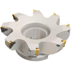 Iscar - 10 Inserts, 160mm Cut Diam, 40mm Arbor Diam, 13mm Max Depth of Cut, Indexable Square-Shoulder Face Mill - 0/90° Lead Angle, 63mm High, HM390 TDKT 1505 Insert Compatibility, Through Coolant, Series HeliIQMill - Industrial Tool & Supply
