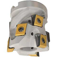 Iscar - 30 Inserts, 4" Cut Diam, 1-1/2" Arbor Diam, 2.32" Max Depth of Cut, Indexable Square-Shoulder Face Mill - 0/90° Lead Angle, 3.22" High, T490 LN.. 1306 Insert Compatibility, Through Coolant, Series Helitang - Industrial Tool & Supply