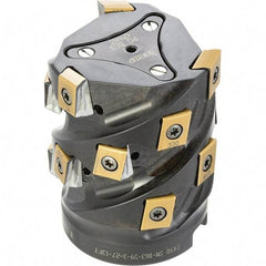 Iscar - 15 Inserts, 63mm Cut Diam, 27mm Arbor Diam, 59mm Max Depth of Cut, Indexable Square-Shoulder Face Mill - 0/90° Lead Angle, 80mm High, T490 LN.. 1306 Insert Compatibility, Through Coolant, Series Helitang - Industrial Tool & Supply
