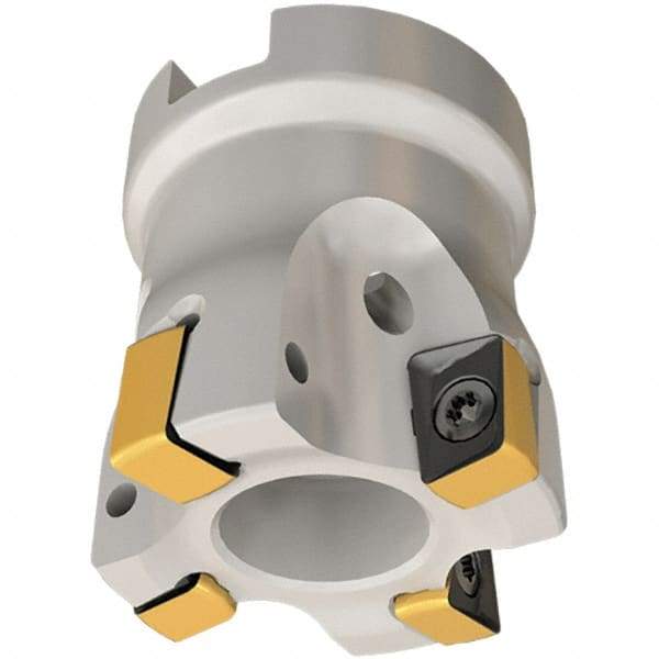 Iscar - 6 Inserts, 50mm Cut Diam, 22mm Arbor Diam, 8mm Max Depth of Cut, Indexable Square-Shoulder Face Mill - 0/90° Lead Angle, 40mm High, H490 AN.X 09 Insert Compatibility, Through Coolant, Series Helido - Industrial Tool & Supply