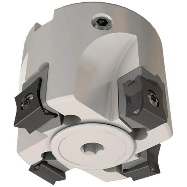 Iscar - 6 Inserts, 63mm Cut Diam, 22mm Arbor Diam, 5mm Max Depth of Cut, Indexable Square-Shoulder Face Mill - 0/90° Lead Angle, 45mm High, LN.. 11.. Insert Compatibility, Through Coolant, Series Heli2000 - Industrial Tool & Supply