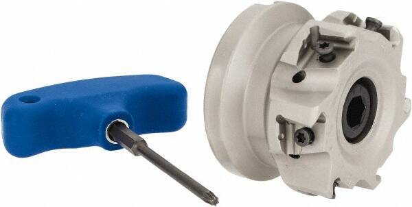 Iscar - 8 Inserts, 2-1/2" Cut Diam, 1" Arbor Diam, 0.492" Max Depth of Cut, Indexable Square-Shoulder Face Mill - 0/90° Lead Angle, 1-3/4" High, T490 LN.T 1306 Insert Compatibility, Through Coolant, Series Helitang - Industrial Tool & Supply