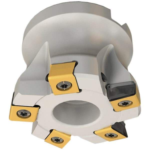 Iscar - 5 Inserts, 52mm Cut Diam, 22mm Arbor Diam, Indexable Square-Shoulder Face Mill - 0/90° Lead Angle, 40mm High, HTP LNHT 1006 Insert Compatibility, Through Coolant, Series TangPlunge - Industrial Tool & Supply