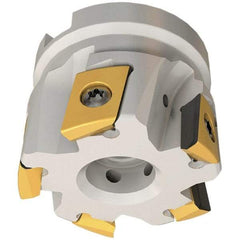 Iscar - 4 Inserts, 40mm Cut Diam, 16mm Arbor Diam, 14mm Max Depth of Cut, Indexable Square-Shoulder Face Mill - 0/90° Lead Angle, 40mm High, T290 FLN-15 Insert Compatibility, Through Coolant, Series SumoMill - Industrial Tool & Supply